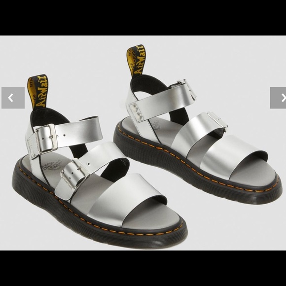DR MARTENS Gryphon Metallic Leather Gladiator Sandals - Picture 2 of 11